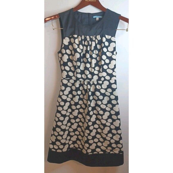 Anthropologie Leifnotes Black and White A-Line Corduroy Mini Dress Sz 0 - Picture 1 of 8